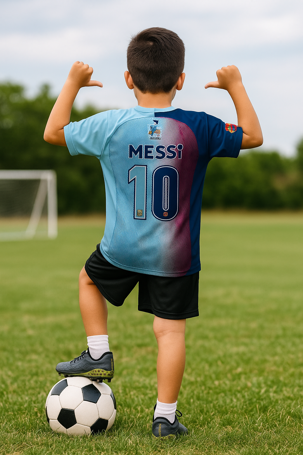 Playera De Fútbol De Hombre Messi Argentina Full Print Azul