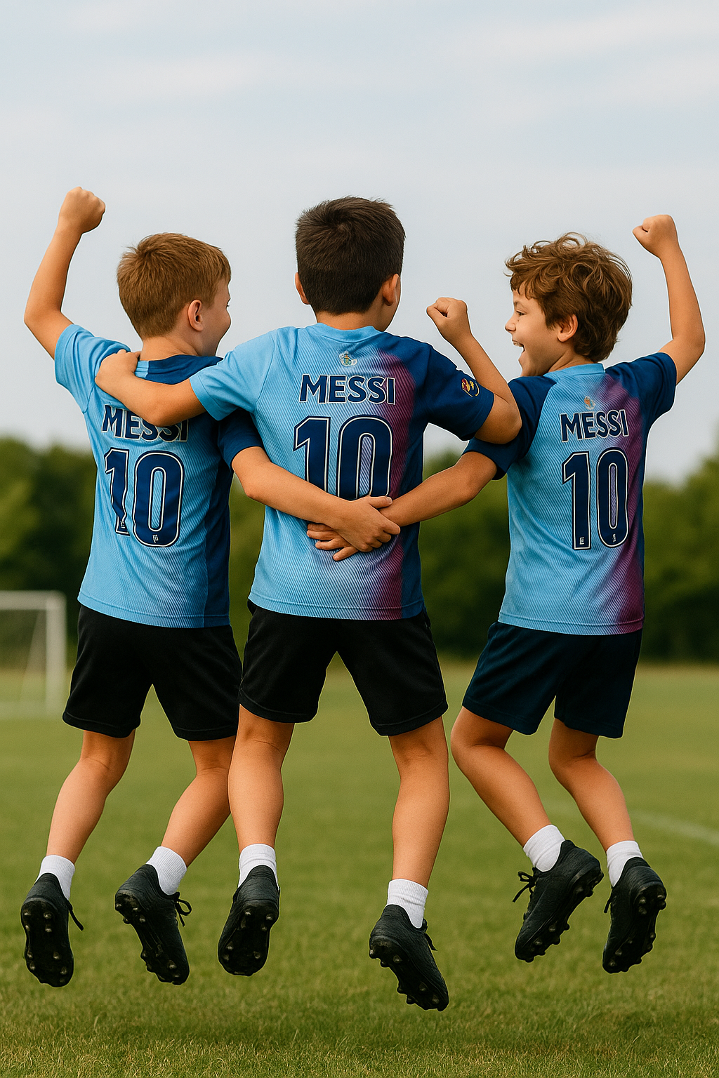 Playera De Fútbol De Hombre Messi Argentina Full Print Azul