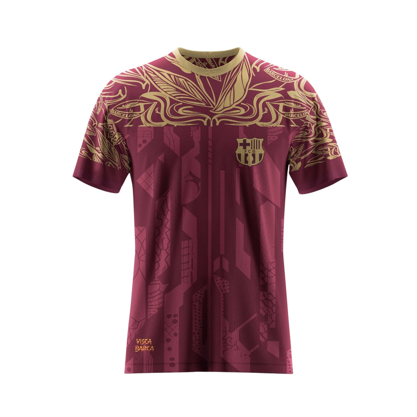 Playera De Fútbol De Hombre De Lamine Yamal Barcelona Guinda