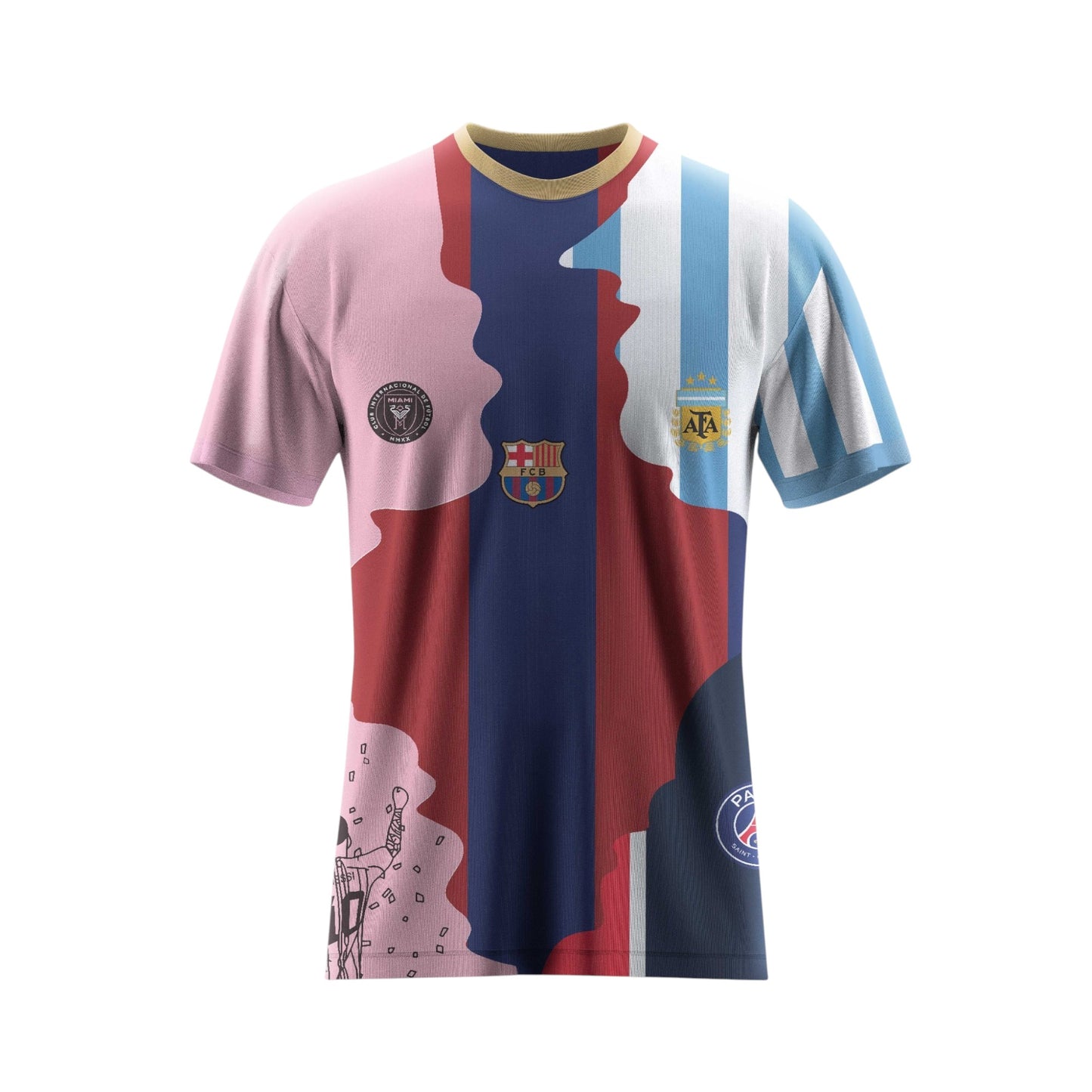 Playera De Futbol Hombre Conmemorativa Messi Cr7 Ronaldinho