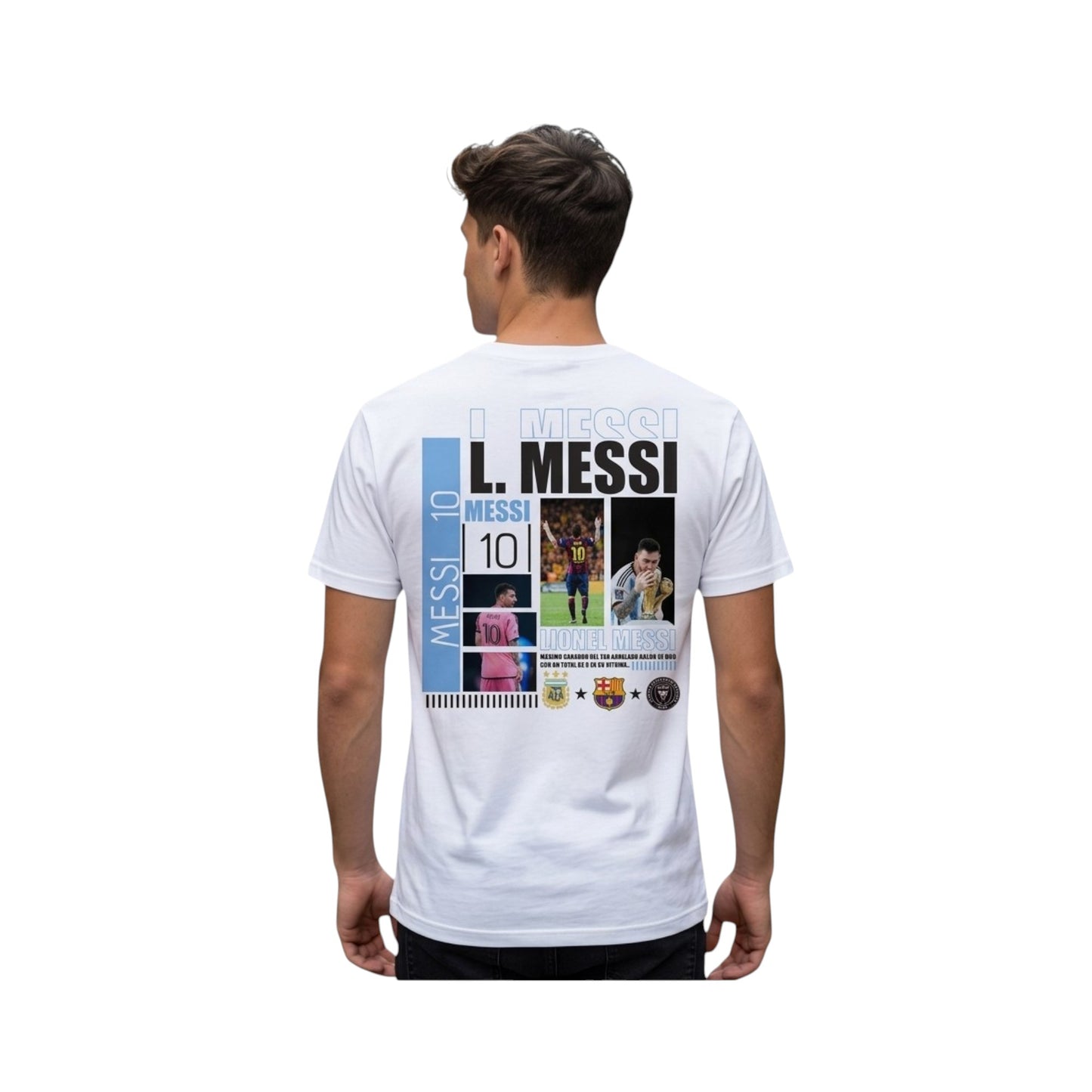 Playera Algodón Hombre Jugadores Fútbol Messi Cr7 Neymar Neg