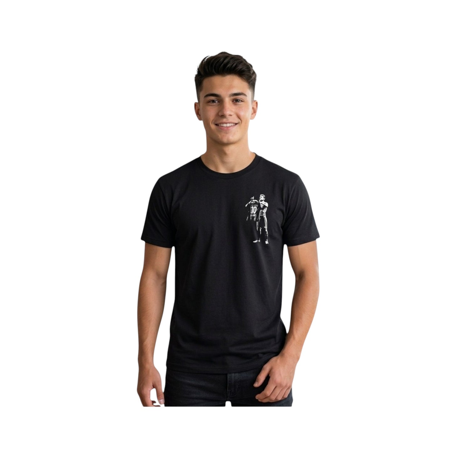Playera Algodón Hombre Jugadores Fútbol Messi Cr7 Neymar Neg
