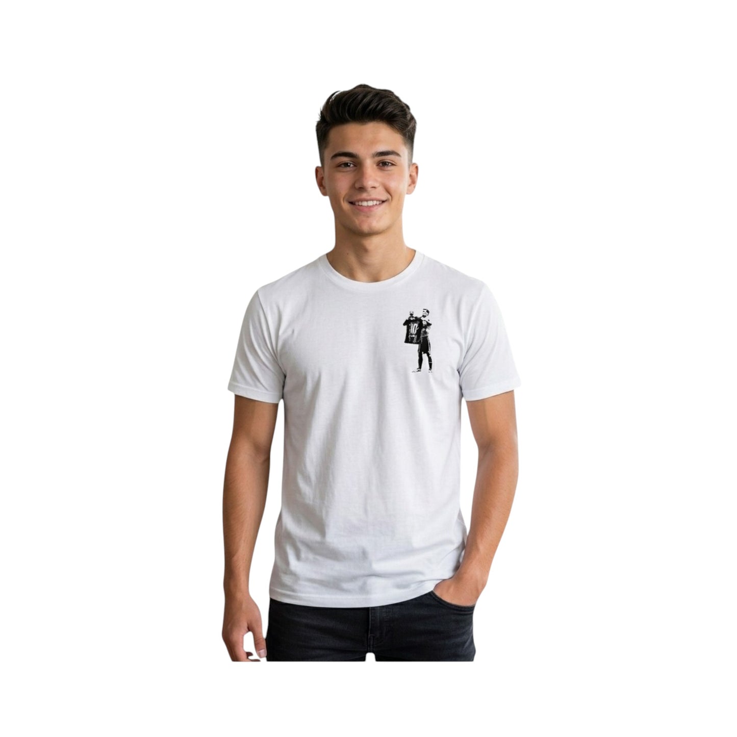 Playera Algodón Hombre Jugadores Fútbol Messi Cr7 Neymar Neg