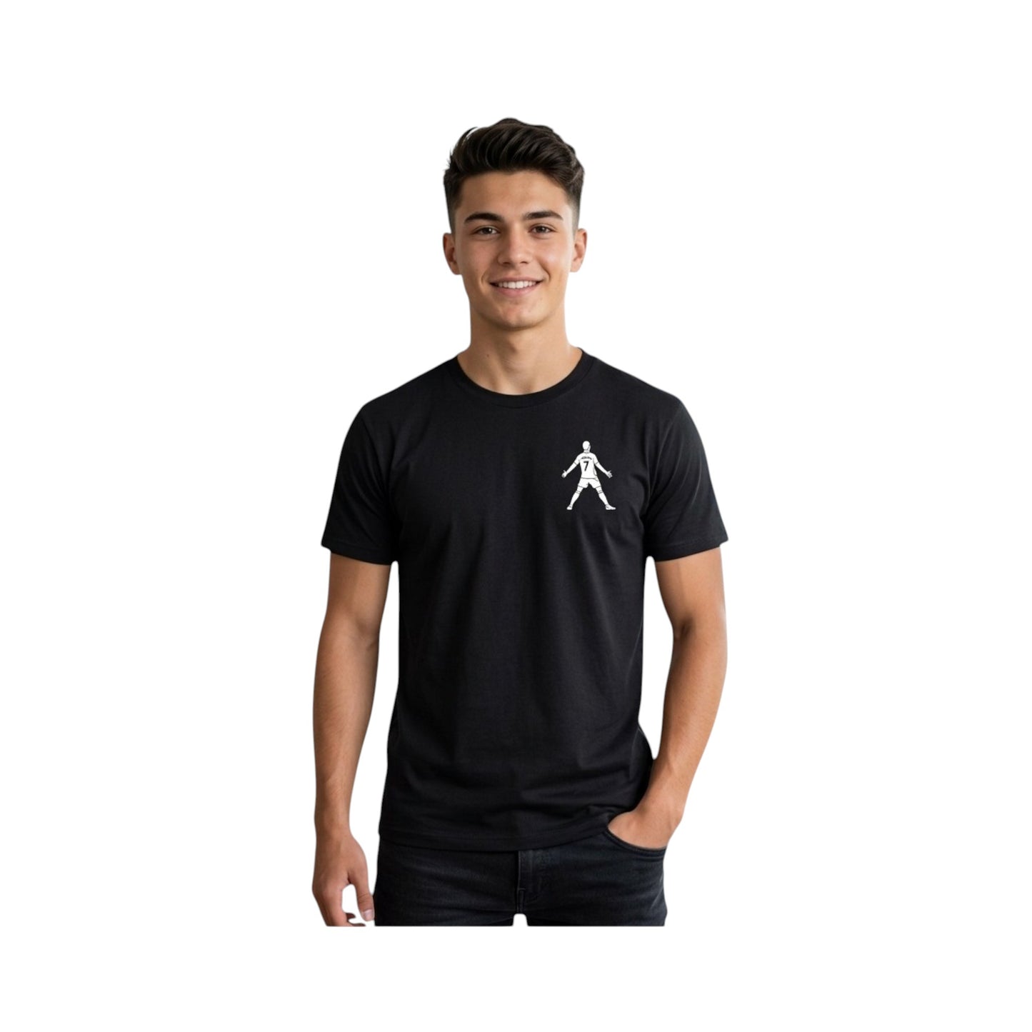 Playera Algodón Hombre Jugadores Fútbol Messi Cr7 Neymar Neg