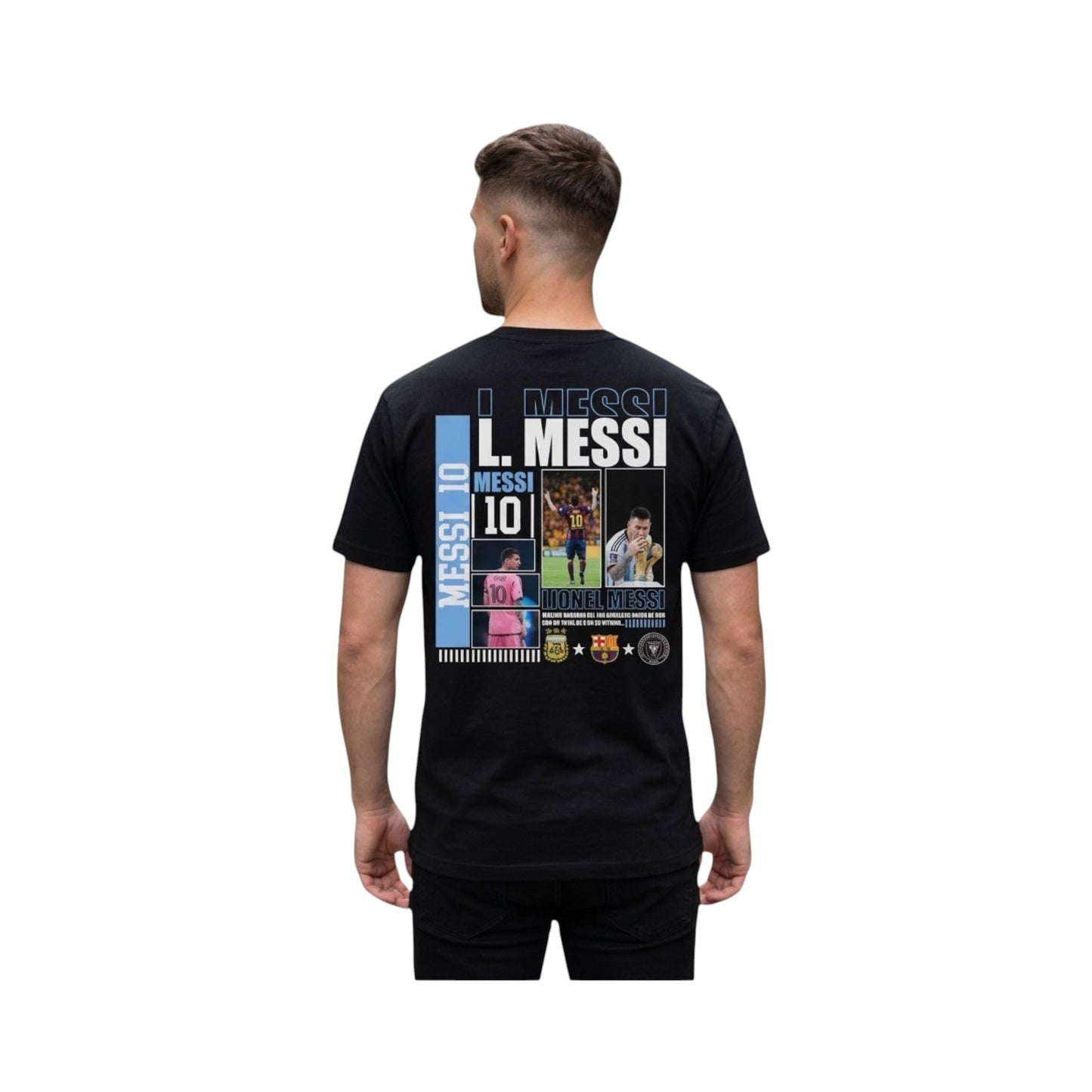 Playera Algodón Hombre Jugadores Fútbol Messi Cr7 Neymar Neg