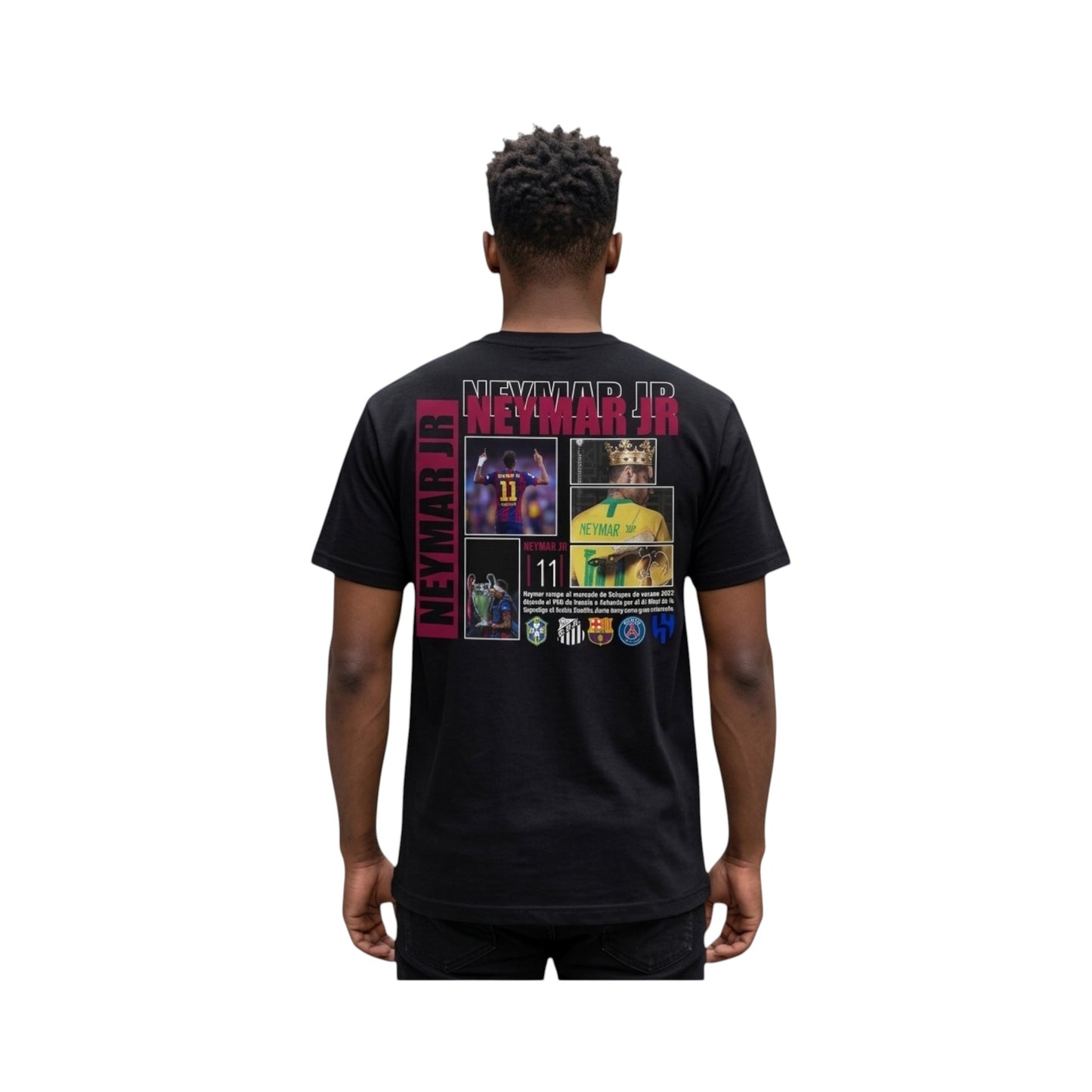 Playera Algodón Hombre Jugadores Fútbol Messi Cr7 Neymar Neg