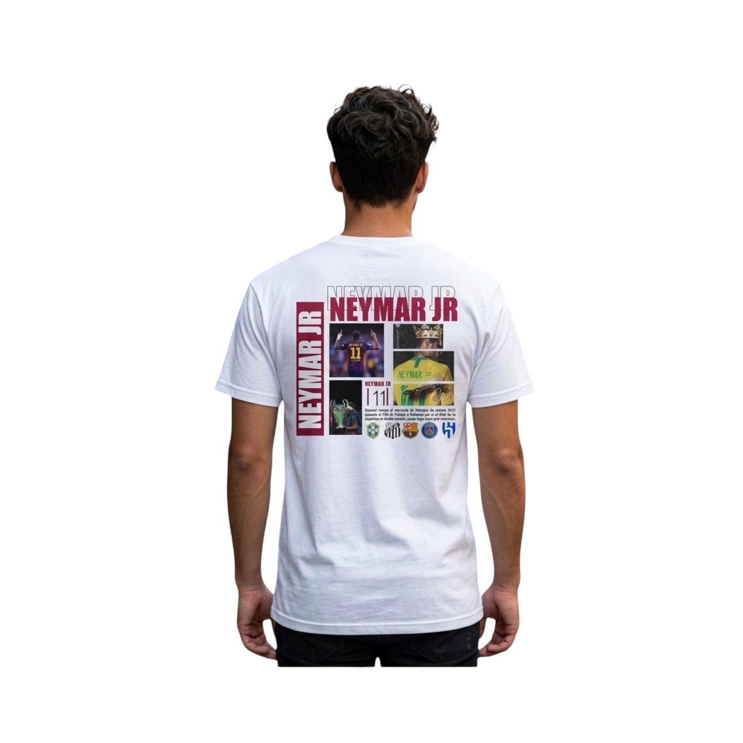Playera Algodón Hombre Jugadores Fútbol Messi Cr7 Neymar Neg