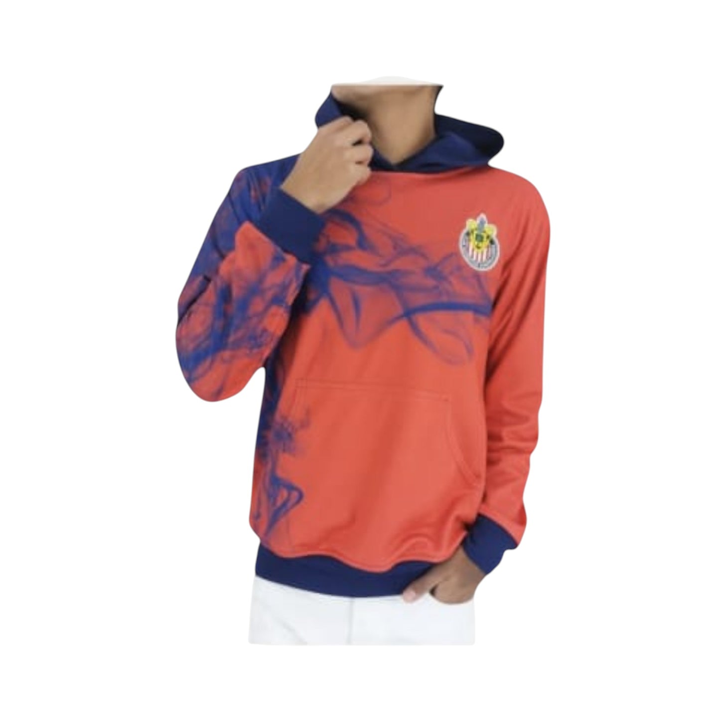 Sudadera Con Gorro Sin Cremallera Chivas Del Guadalajara Humo Rojo