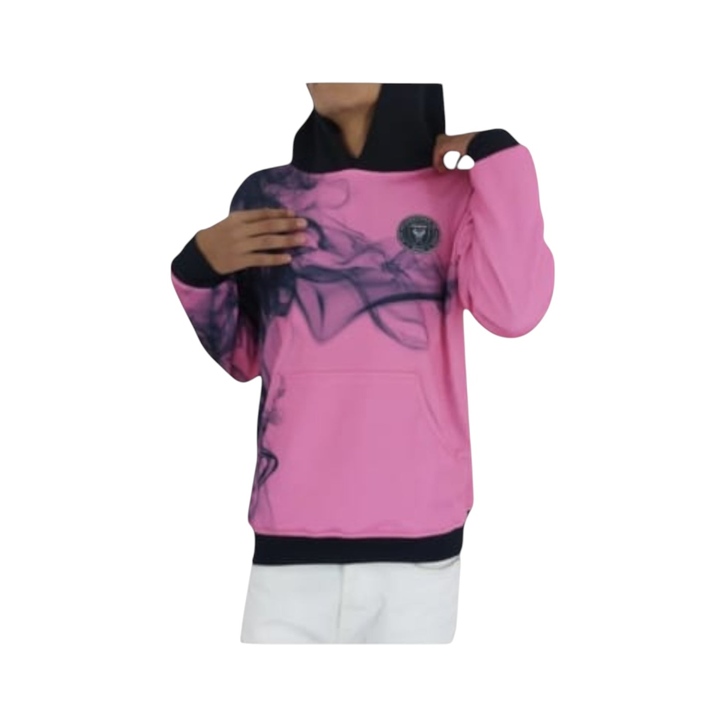 Sudadera Con Gorro Sin Cremallera Club Inter Miami Humo Rosa