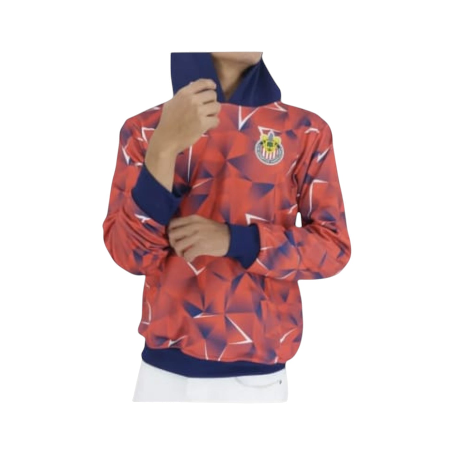 Sudadera Con Gorro Sin Cierre Chivas Del Guadalajara Tridimensional Rojo