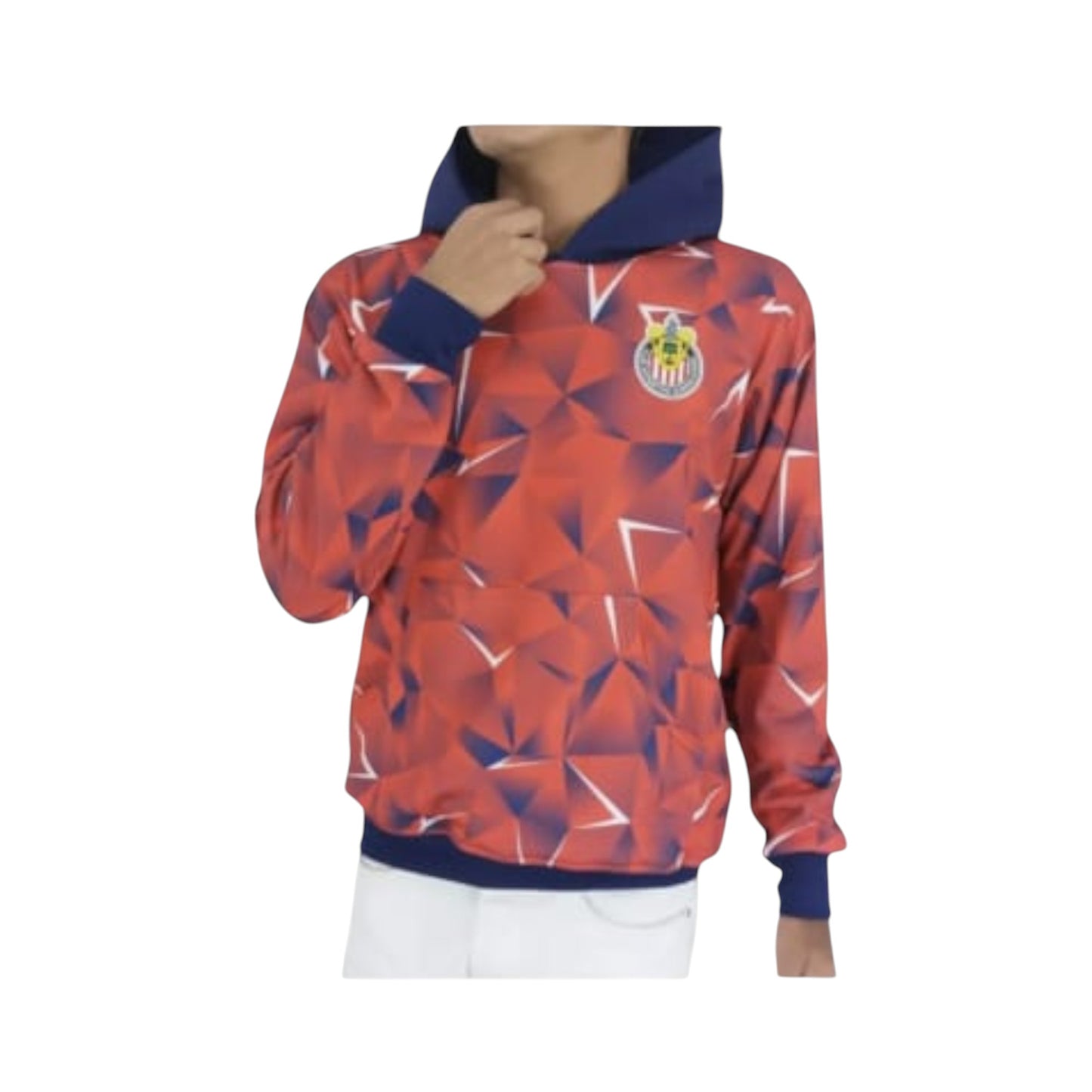 Sudadera Con Gorro Sin Cierre Chivas Del Guadalajara Tridimensional Rojo