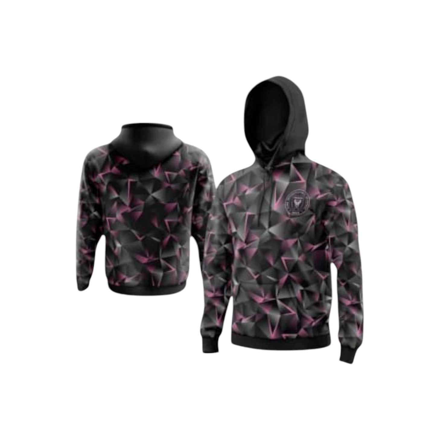 Sudadera Con Gorro Sin Cierre Club Inter Miami Tridimensional Negro