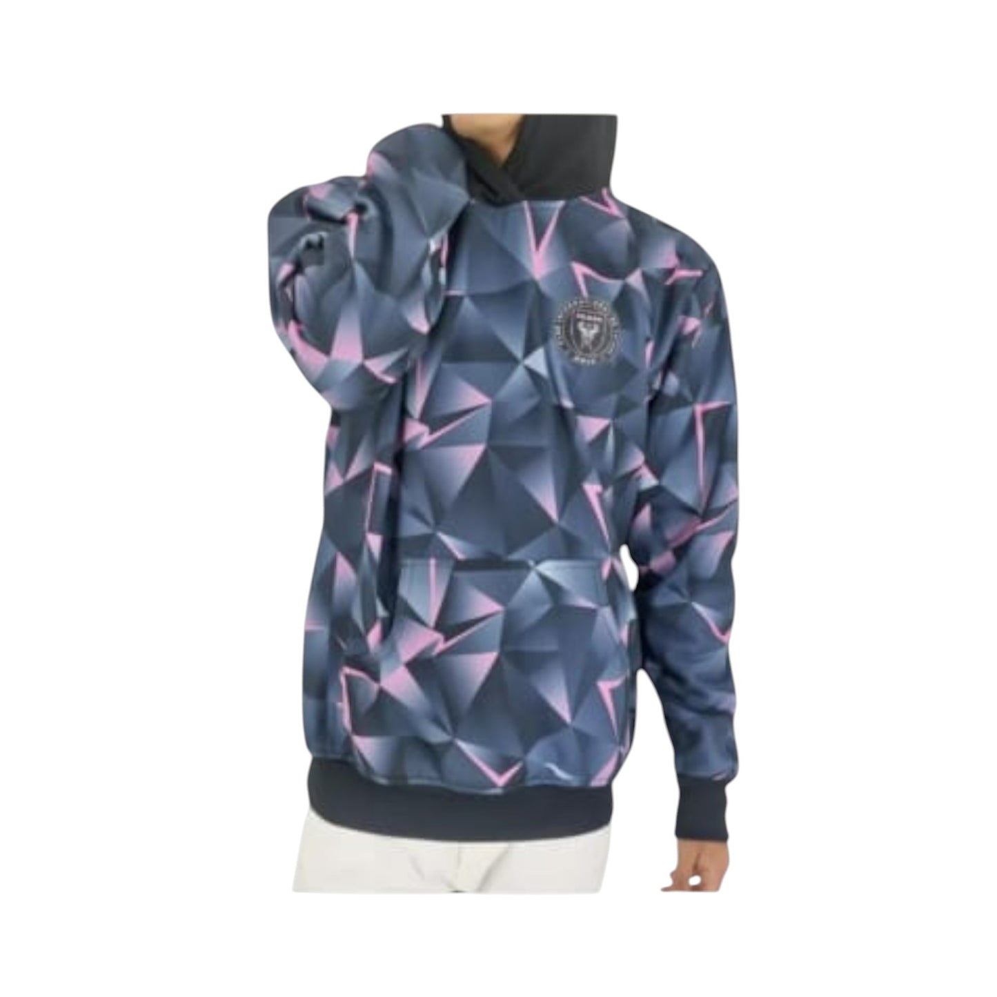 Sudadera Con Gorro Sin Cierre Club Inter Miami Tridimensional Negro