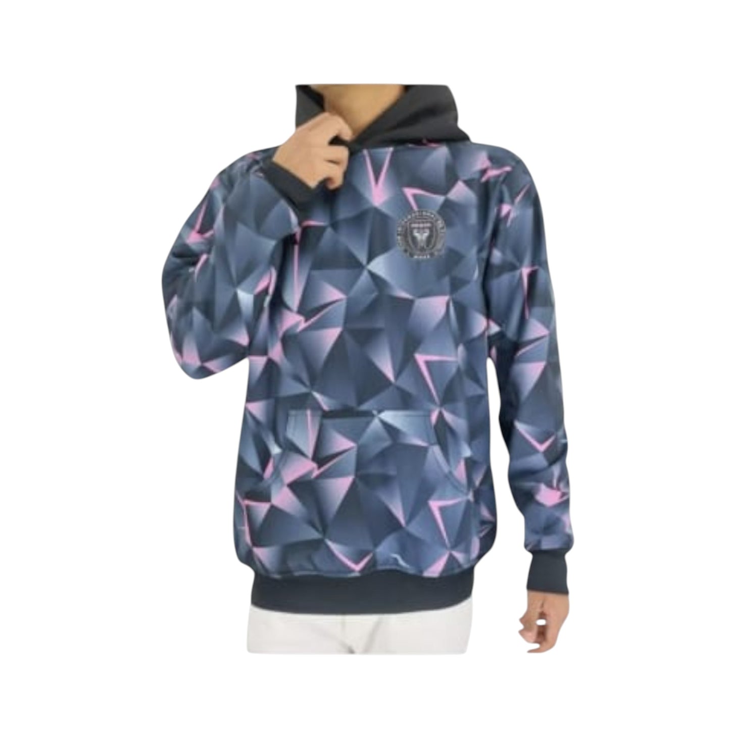 Sudadera Con Gorro Sin Cierre Club Inter Miami Tridimensional Negro