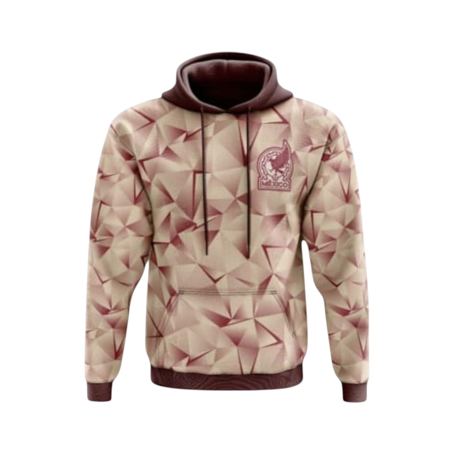 Sudadera Con Gorro Sin Cierre Selección De México Tridimensional Guinda