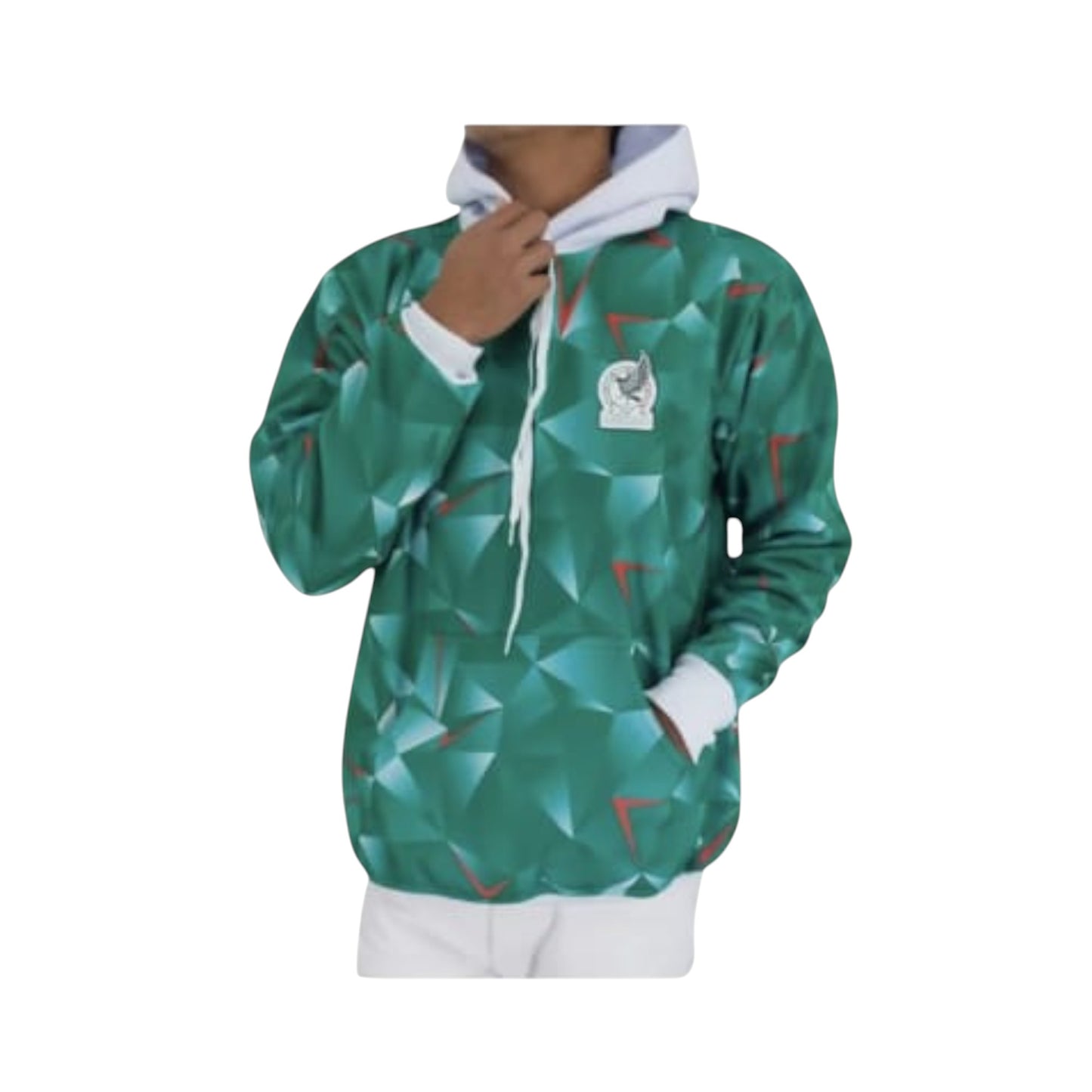 Sudadera Con Gorro Sin Cierre Selección De México Tridimensional Verde