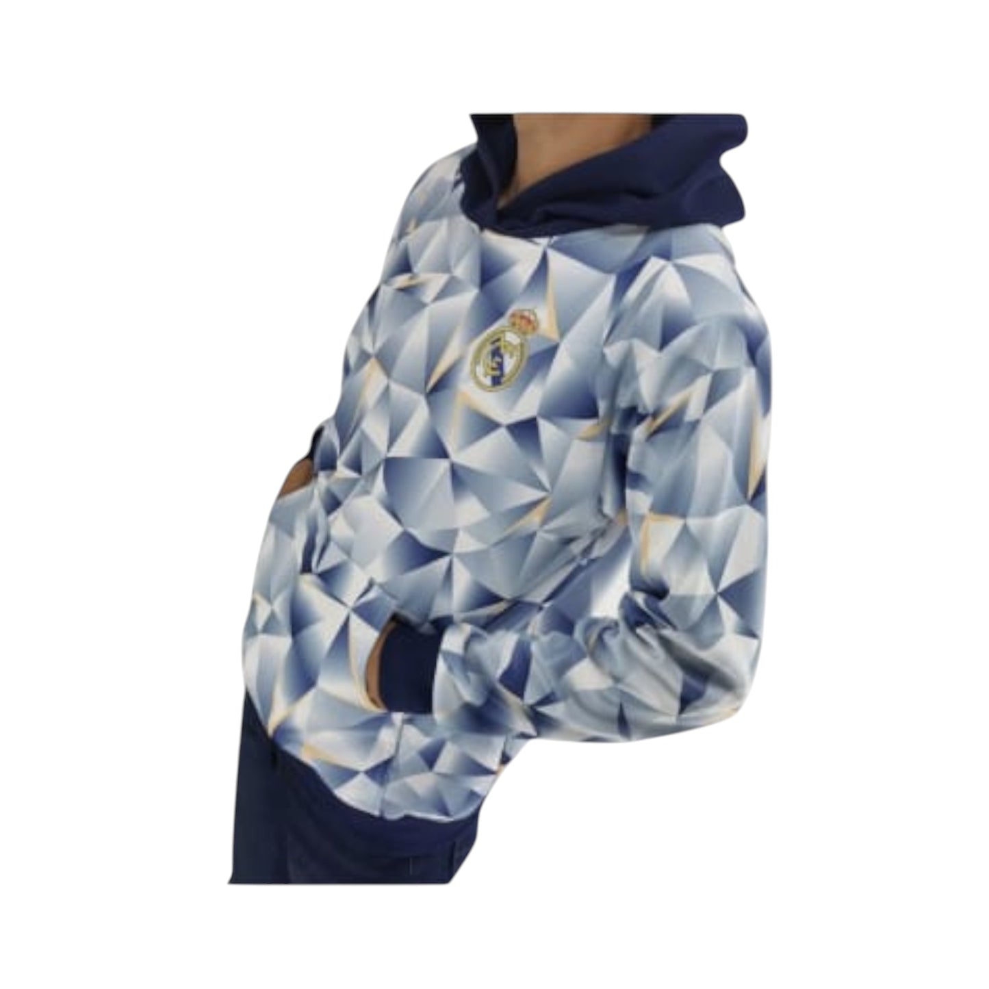 Sudadera Con Gorro Sin Cierre Club Real Madrid Tridimensional Blanco