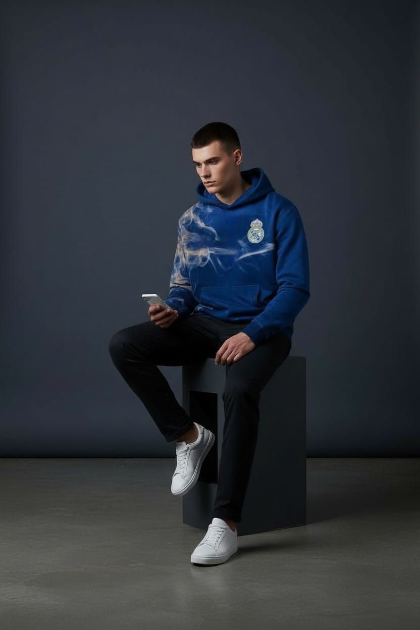 Sudadera Con Gorro Sin Cierre Club Real Madrid