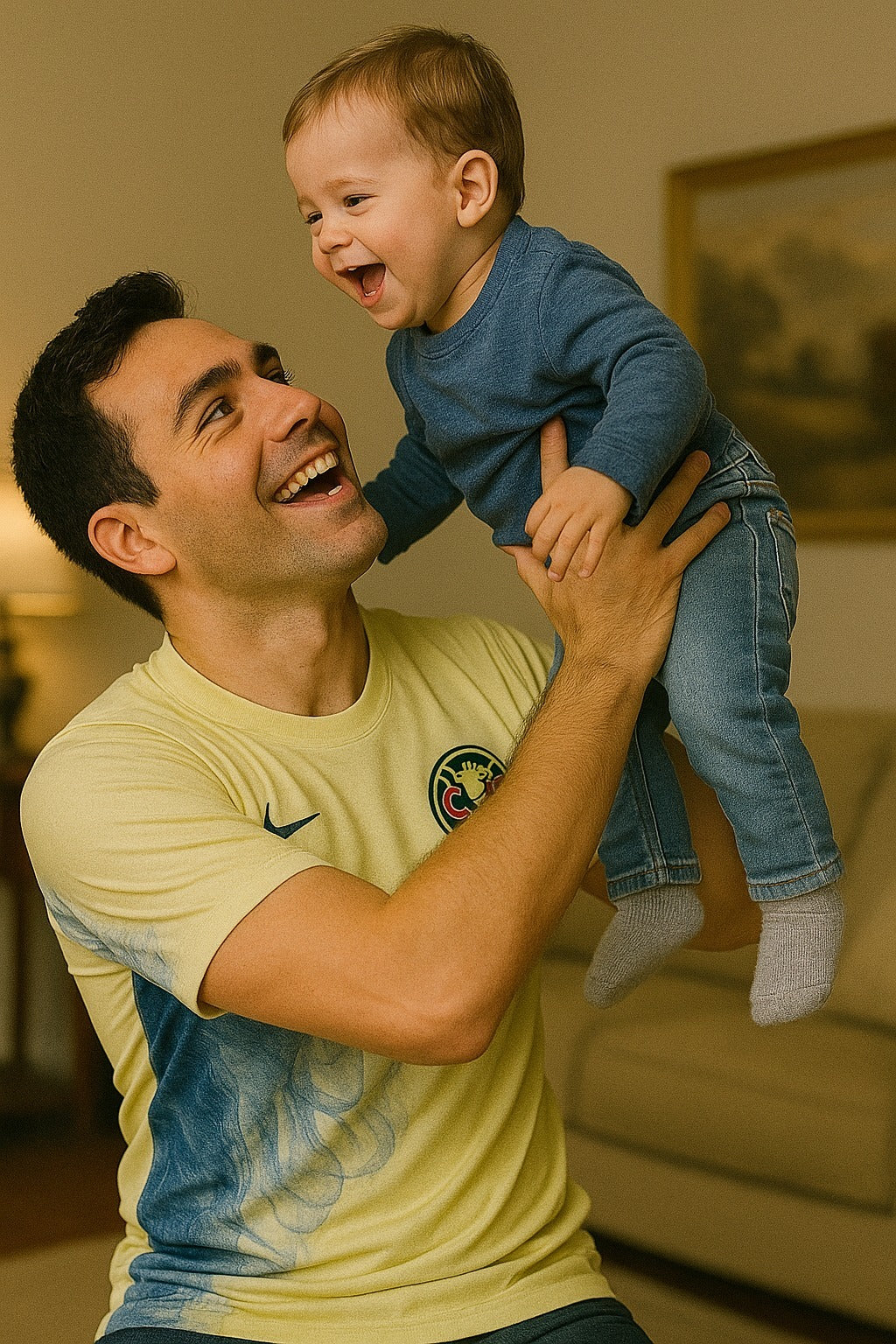 Playera De Fútbol De Hombre De Las Águilas Del América Humo Expansivo Amarillo