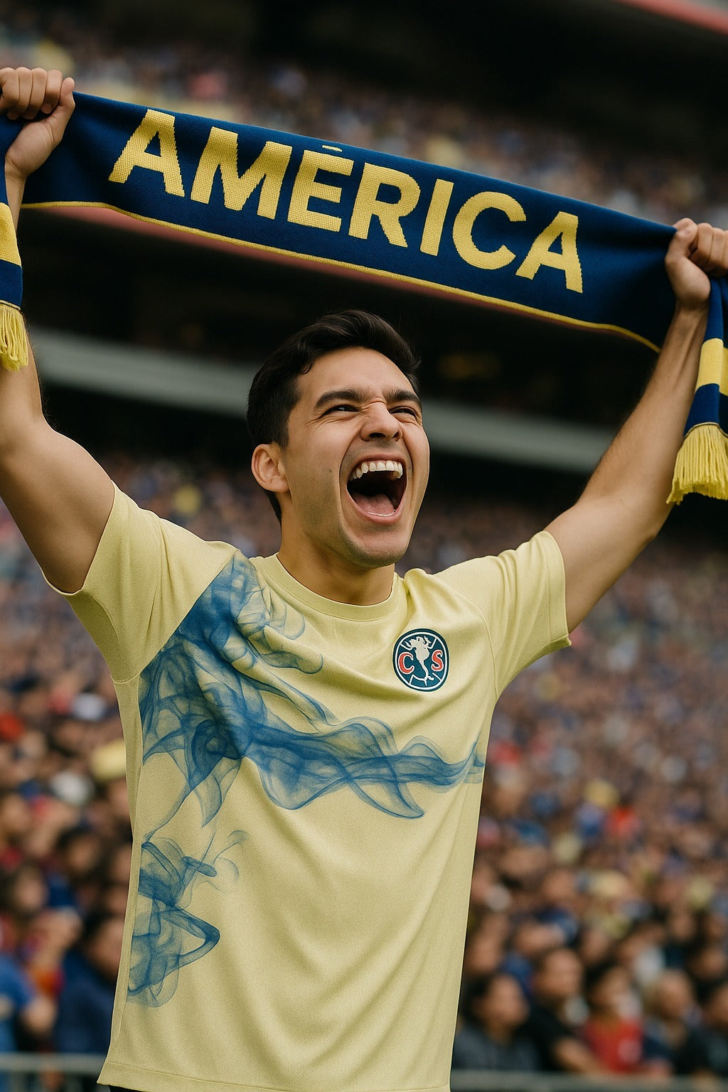 Playera De Fútbol De Hombre De Las Águilas Del América Humo Expansivo Amarillo