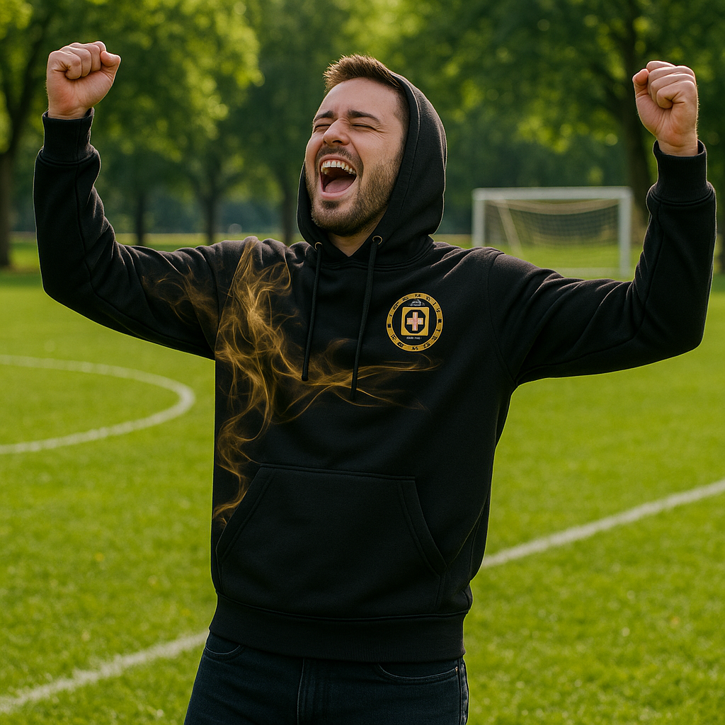 Sudadera Con Capucha Sin Cierre Club Cruz Azul Humo Dorado