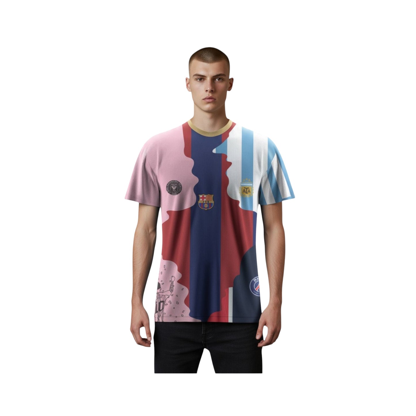 Playera De Futbol Hombre Conmemorativa Messi Cr7 Ronaldinho