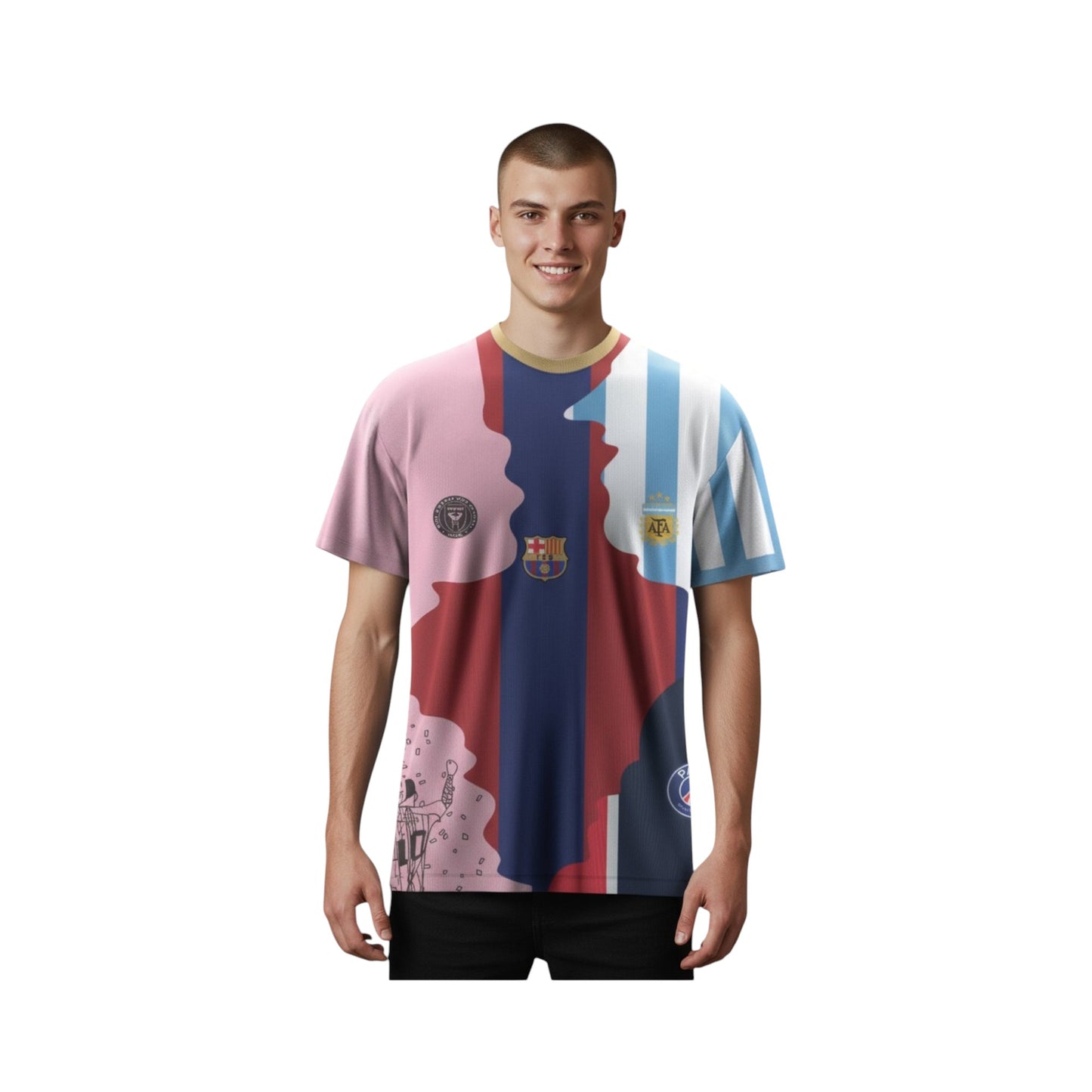 Playera De Futbol Hombre Conmemorativa Messi Cr7 Ronaldinho