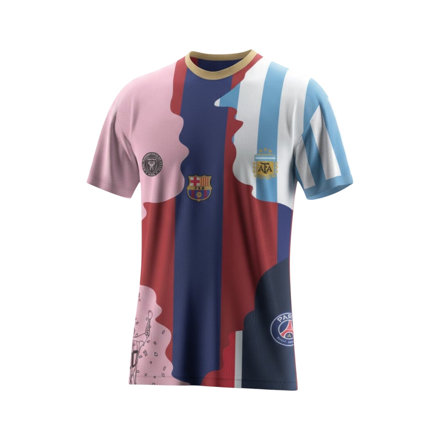 Playera De Futbol Hombre Conmemorativa Messi Cr7 Ronaldinho