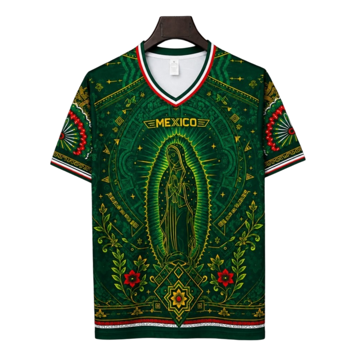 México 2026 verde Virgen de Guadalupe aztecas