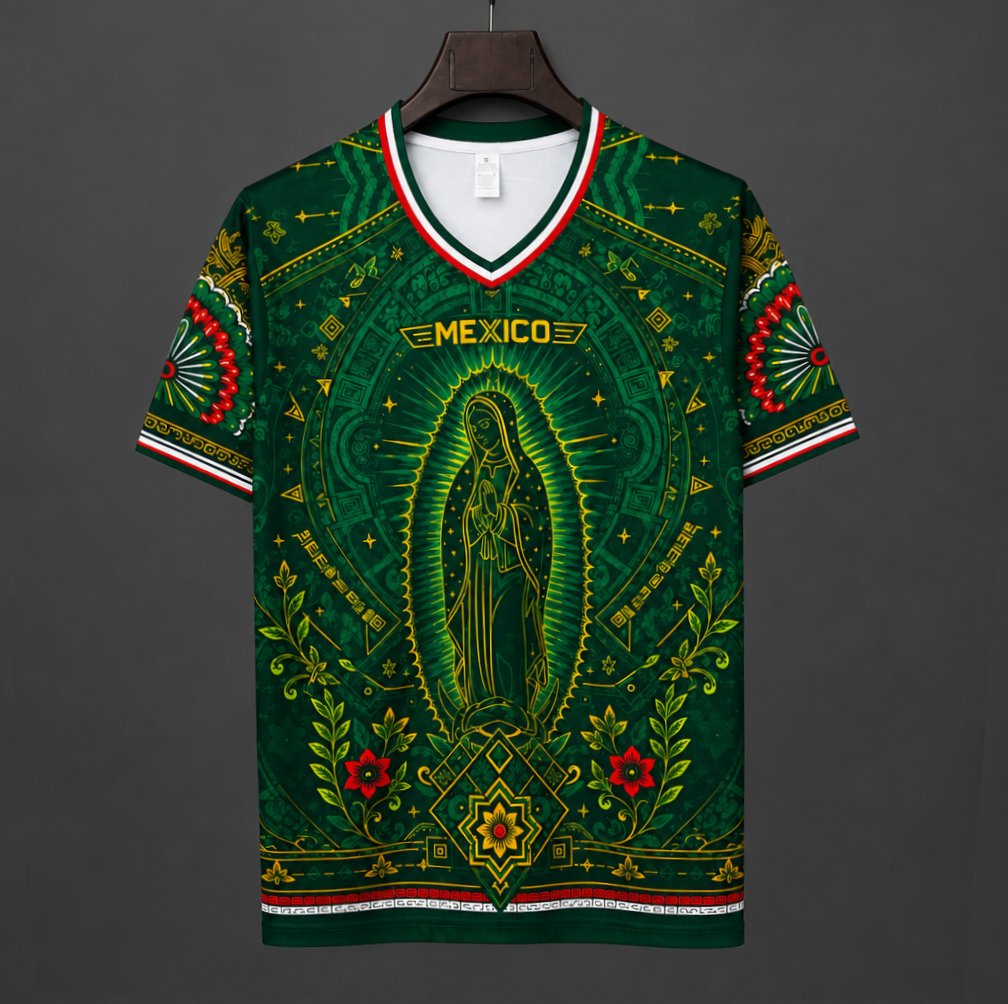 México 2026 verde Virgen de Guadalupe aztecas